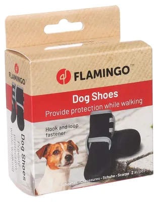 Produktbild von Flamingo Hundeschuhe Laky schwarz - 2 Stück, Größe: M