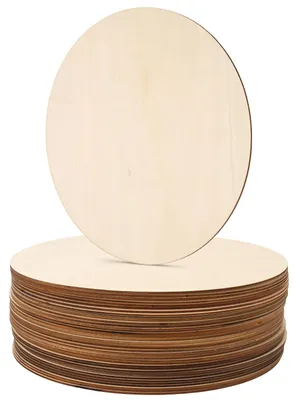 Runde Holzplatten 30 cm, 3 mm, 40 Stück, unbehandelt für DIY