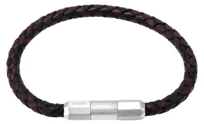 Produktbild von FOSSIL Herren Leder- oder Edelstahlarmband mit verstellbarem Verschluss