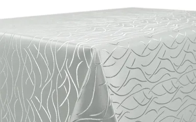 Produktbild von Damast Jacquard bügelfrei pflegeleicht Streifenmuster Tischwäsche,Hellgrau, (Eckig220x130cm)