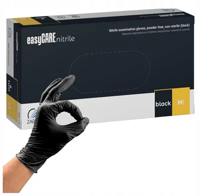 Obrázek produktu pro Zarys EasyCARE Black nitrilové rukavice nepudrové M
