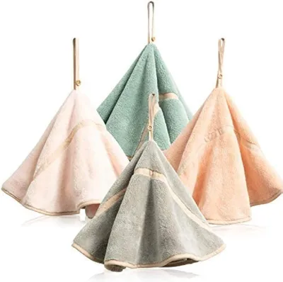 Produktbild von Hängende Handtücher 4 Stück, Absorbierendes Korallenvlies, 19 Zoll, für Küche und Badezimmer