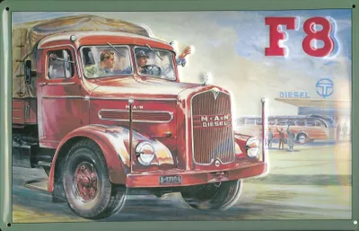 Produktbild von Blechschild MAN F8 LKW lastwagen Nostalgieschild Schild