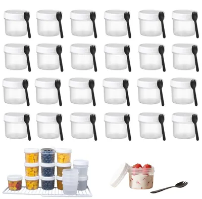 Image de Boîtes de congélation - Lot de 24 pièces - Pour la conservation des aliments - 160 ml par boîte
