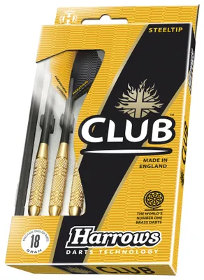 Produktbild von Harrows Club Brass Steeldartpfeile - 22g Gold - Darts Set