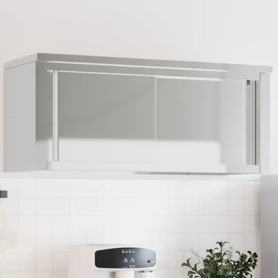 Obrázek produktu pro Kuchyňská nástěnná skříňka s policí nerezová ocel 110 × 40 × 46 cm (s dvířky)
