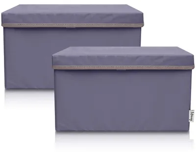 Produktbild von Lifeney 2-Set Aufbewahrungsbox Kinder (37x25x21cm) I Aufbewahrungskorb für Kinderzimmer und Wohnbereich I Kinder Aufbewahrungskiste (Anthrazit)