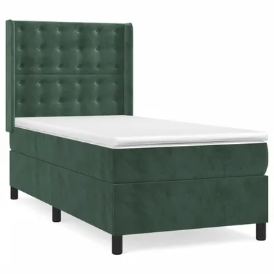 Immagine prodotto di Giroletto a Molle con Materasso Verde Scuro 90x200 cm Velluto