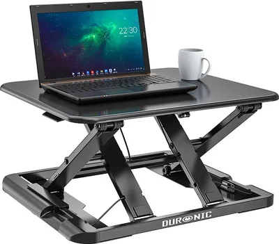 Produktbild von Duronic DM05D11 BK Workstation / Stehpult / 67 cm Stand-Up Arbeitsplatz für Monitor/ Tastatur / Maus / Notizen - Höhenverstellbar von 6 bis 42 cm