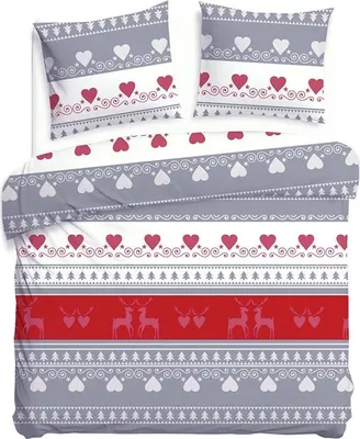 Produktbild von Flanellbettwäsche, dick, warm 180x200 31516-1 Weihnachten, Rentier