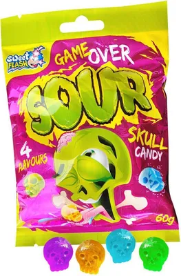 Produktbild von Game Over Skull Candy Saure Bonbons Totenkopf 13 Stück Gemischt