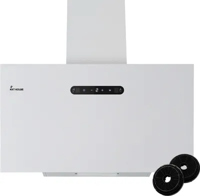 Produktbild von KKT KOLBE Dunstabzugshaube 60cm A+++ | Umluft Abluft | Kopffrei Wandhaube | Weiß | Metall | LED-Beleuchtung | Gestensteuerung | SensorTouch | Aktivkohlefilter | BASE6002W
