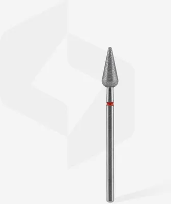 Obrázok produktu pre Staleks | Diamantové frézy hruškovitého tvaru 5 mm/12 mm - Červené - Vysoká kvalita - Na manikúru a pedikúru