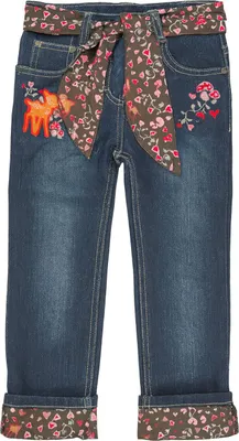 Produktbild von Mädchen Jeans Hose Weitenverstellbarer Innenbund mit Gummizug Blau 86