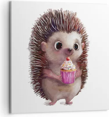 Produktbild von Bild auf Leinwand - Leinwandbild - Einteilig - Igel Cupcake Kinder - 50x50cm - Wand Bild - Wanddeko - Wandbilder - Leinwanddruck - Bilder - Wanddekoration - Leinwand bilder - Wandbild - AC50x50-4769
