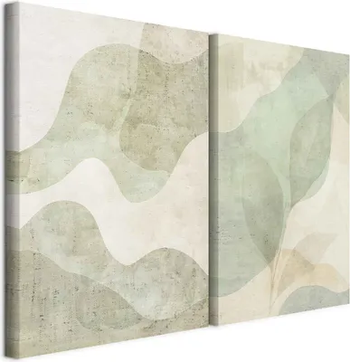 Produktbild von murando - Akustikbild Bilder Set Pflanzenkomposition 40x30cm 2 Teilig je 20x30cm Collage 2er Mehrteiligen Gemälden Kunstdrucke Wandbild Schallabsorber Akustikplatten - Skandinavischer a-H-10149-b-a