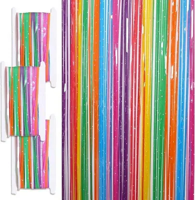 Immagine prodotto di Veli arcobaleno colorati - 3 pezzi | Decorazioni colorate per feste di compleanno