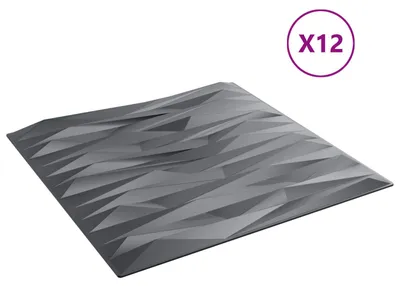 Produktbild von vidaXL Wandpaneele 12 pcs Steingrau 50 x 50 cm XPS Schaum