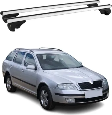Produktbild von Dachträger Grundtäger für Skoda Octavia mk2 Kombi 2004-2013 75kg Alu Silber 2x