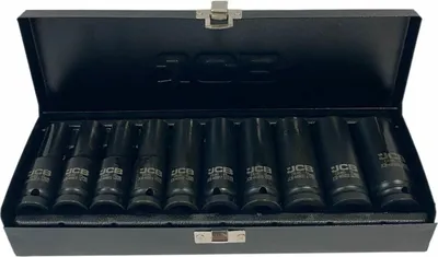 Produktbild von JCB | Schlagschrauber Nüsse, 1/2", 10tlg, Sechskant, 10-24mm, Steckschlüsselsatz, Schoneinsätze, Schlagschrauber, Schonnüsse, Radwechsel
