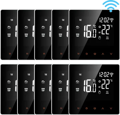 Produktbild von 10X WiFi Smart Raumthermostat WiFi elektrische Fußbodenheizung Thermostat APP Control Digitaler Temperaturregler LCD-DisplayTouchscreen Woche programmierbar für zu Hause School Office Hotel, 16A
