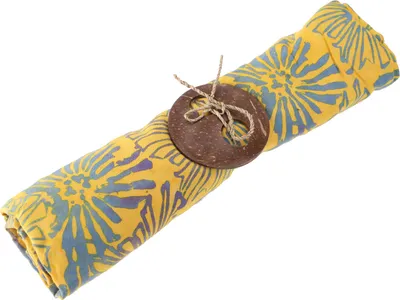 Produktbild von Bali Batik Sarongkleid, Wickelrock, Sarong, Strand Tuch mit Sarongschnalle - Gelb/2, Uni, Viskose, 160*100 cm, Sarongs & Tücher