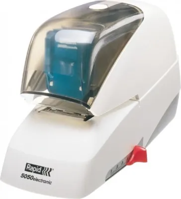 Produktbild von Rapid R5050e, 50 Blätter, Flacher Clinch, 5 cm, Metall, Kunststoff, Blau, Weiß, 176 mm