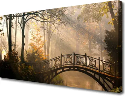 Produktbild von Tulup Leinwand-Bilder 100x50 Wandbild Canvas Kunstdruck Wald Brücke Architektur
