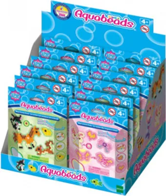 Produktbild von Aquabeads Mini Bastelset, Bastel Set, Bastelperlen, Motiv-Vorlagen, Basteln, 180 Perlen, 31771