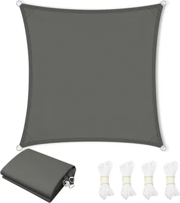 Produktbild von WOLTU Sonnensegel, Sonnenschutz, aus PES, 200 g/m² Polyester, 95% UV Schutz, Dunkelgrau : 2x2 m Größe: 2x2 m