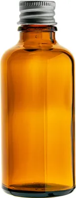 Produktbild von Braunglasflasche 100 ml mit Aluminiumkappe, Gewinde 18/415