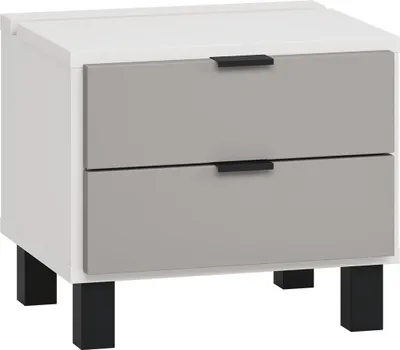 Produktbild von Nachtkommode Pantanoso 16, Farbe: Weiß / Grau - Abmessungen: 40 x 45 x 40 cm (H x B x T)