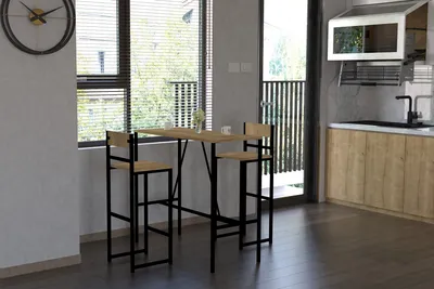Produktbild von Skye Decor, Tibet - Oak, Tisch- und Stuhlset (3-teilig), Eiche, 100 % MELAMINBESCHICHTETE SPANPLATTEN, 100 x 45 x 92 cm