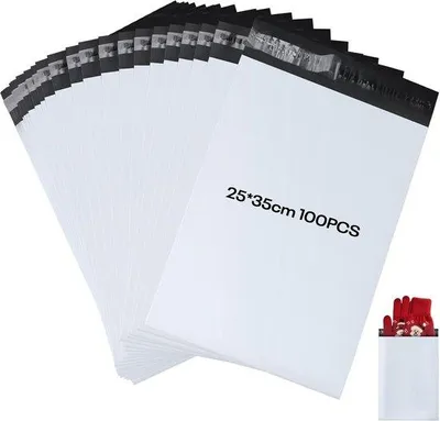 Productafbeelding van Zelfklevende Verzendzakken 25 x 35 cm - 100 Stuks - Waterdicht en Opaque voor Veilig Verzenden