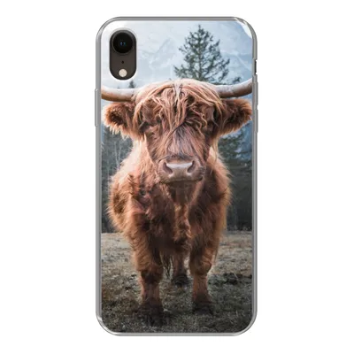 Produktbild von MuchoWow® Handyhülle Schutzhülle Hülle für iPhone XR Schottischer Hochländer - Kuh - Tiere - Berg - Natur Silikon Softcase Handy Hülle - Schutzdeckel