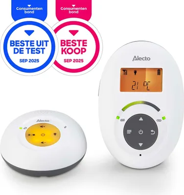 Image de Alecto DBX-125 - Babyphone DECT avec mode Full ECO et écran, blanc/anthracite