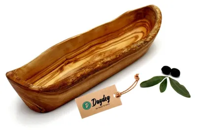 Immagine prodotto di Ciotola artigianale in legno d'olivo per pane e frutta, 40 cm