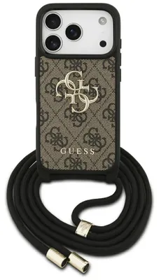 Produktbild von Etui Guess 4G Big Logo Cord Stap         Crossbody Do Iphone 17 Pro Brązowy