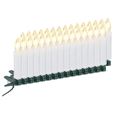 Produktbild von F-H-S International Lichterkette Weihnachtsbaum 14,5m Timer 30 Kerzen Baumkerzen Außen