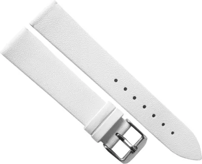 Produktbild von Minott | Uhrenarmband weiches Leder weiß glatt flach ohne Naht, Stegbreite:22mm, Schließe:Silbern