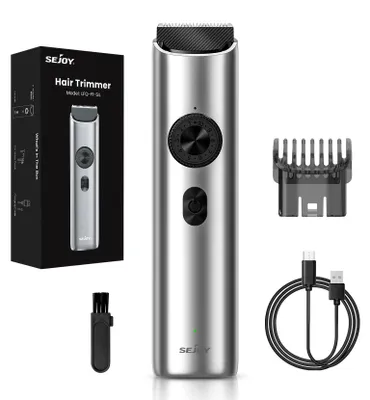 Produktbild von Kabelloser Haarschneider - Barttrimmer Herren - 20 Schnittlängen Einstellrad - Titanlegierungsklinge 0,5 mm - USB-C wiederaufladbar - Wasserdicht nass/trocken - Silber