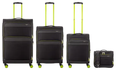 Produktbild von Franky 4er Koffer SET Gr. L/M/S Beutycase Reisegepäck T27-F Spinner mit Dehnfalte black/neongreen