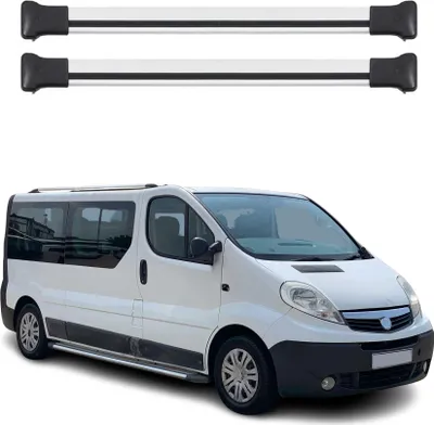 Image de Barres de toit transversales pour Opel Vivaro 2001-2014 Aluminium Gris