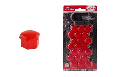 Obrázok produktu pre G21302 Sada krytiek pre skrutky kolies 17 mm - červené J-TEC