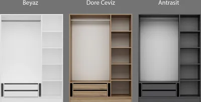 Produktbild von Skye Decor, Kale 135 Anthracite - 190, Kleiderschrank, Anthrazit, 100 % MELAMINBESCHICHTETE SPANPLATTEN, 135 x 52 x 190 cm