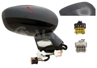 Produktbild von ALKAR 6158863 Außenspiegel Seitenspiegel Rechts für CITROËN DS4 Beheizt mit Memory Konvex Grundiert Teilgrundiert Elektrisch
