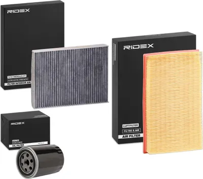 Produktbild von RIDEX Filterset Inspektionspaket Filtersatz für AUDI A3 Schrägheck (8L1) für VW GOLF III (1H1) Golf III Cabrio (1E7) GOLF III Variant (1H5)