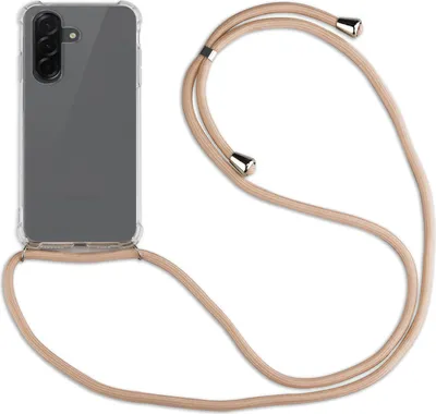Produktbild von Handykette für Samsung Galaxy A36 Handyhülle mit Band Case Hülle mit Kordel Hand in Beige/Braun