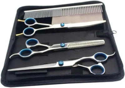 Immagine prodotto di Forbici da parrucchiere da 7 pollici, set di macchine per tagliare i capelli per uso domestico, forbici piatte, forbici da parrucchiere professionali