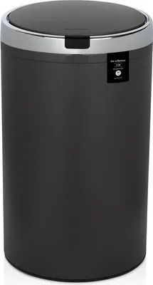 Image de Les Collectors N ° 347-Collecteur automatique, capacité 42 l, capteur d'ouverture infrarouge, silencieux, forme ronde, édition gris foncé, acier inoxydable, 30 x 30 x 72 cm, 42 l